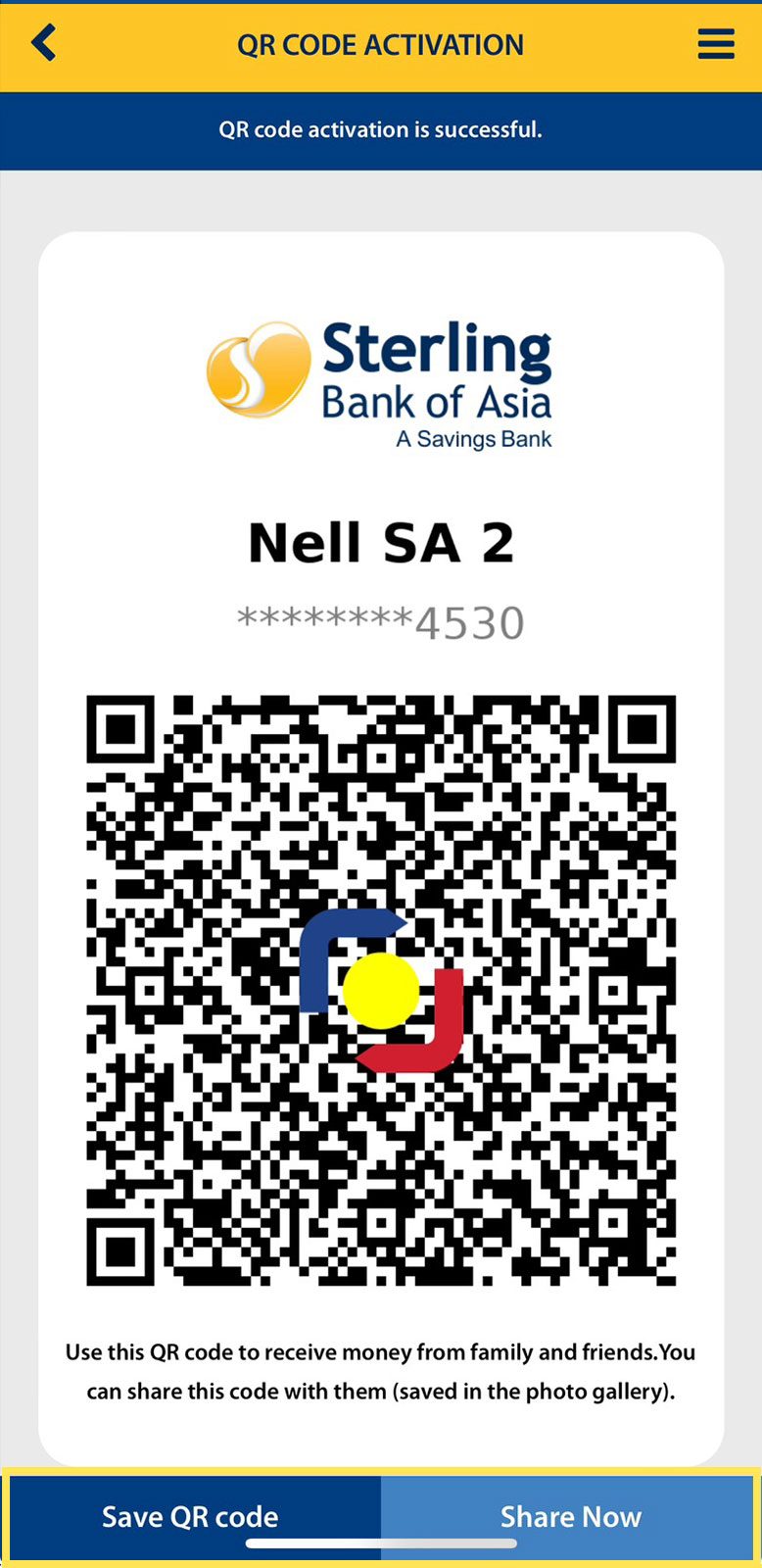 How to generate a QR code for your other Sterling Bank Online enrolled account/s or prepaid card/s (additional QR code) 